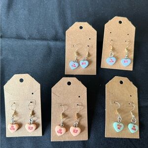 Valentines candy heart earrings! (5 pairs) 💕